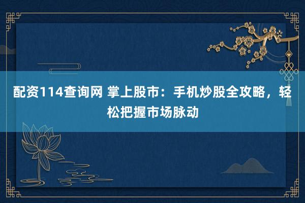 配资114查询网 掌上股市：手机炒股全攻略，轻松把握市场脉动