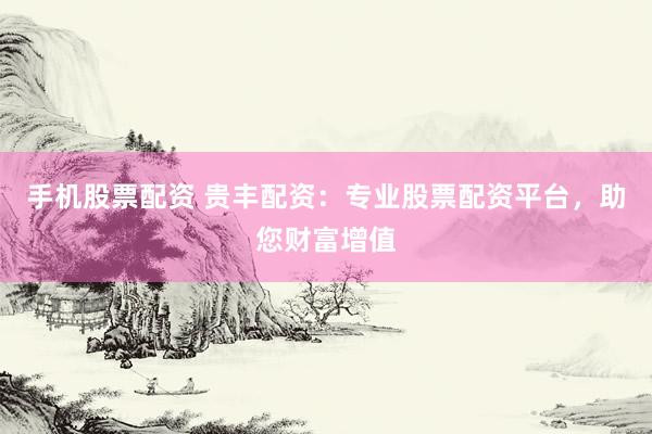 手机股票配资 贵丰配资：专业股票配资平台，助您财富增值