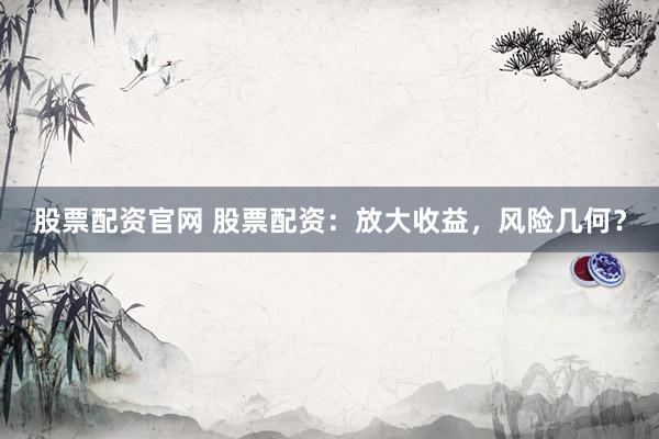 股票配资官网 股票配资：放大收益，风险几何？