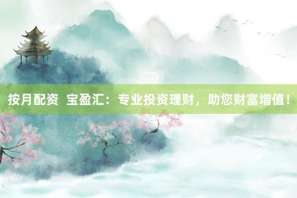 按月配资 宝盈汇:专业投资理财,助您财富增值!
