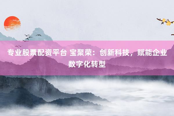 专业股票配资平台 宝聚荣:创新科技,赋能企业数字化转型