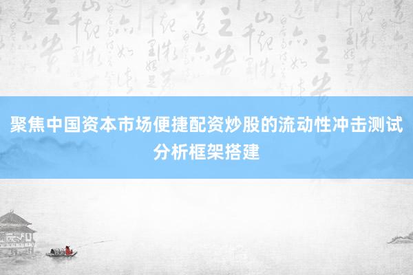 聚焦中国资本市场便捷配资炒股的流动性冲击测试分析框架搭建
