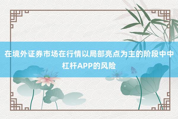 在境外证券市场在行情以局部亮点为主的阶段中中杠杆APP的风险